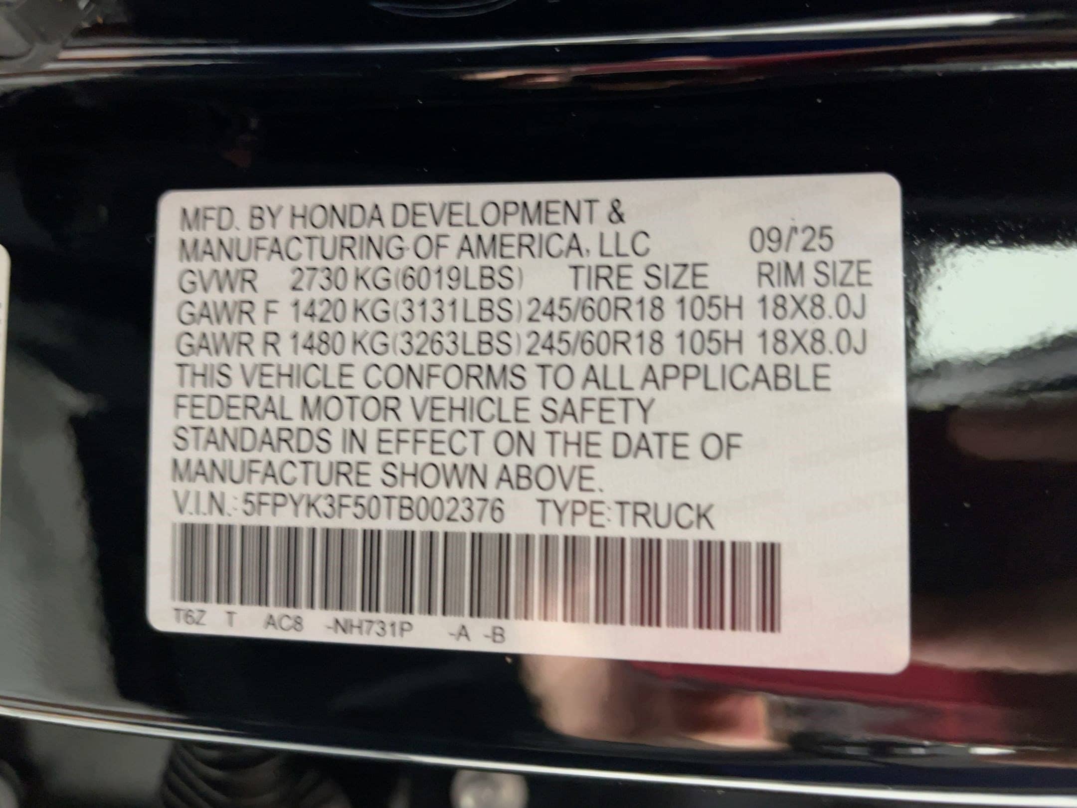 2026 Honda Ridgeline RTL - Photo 18