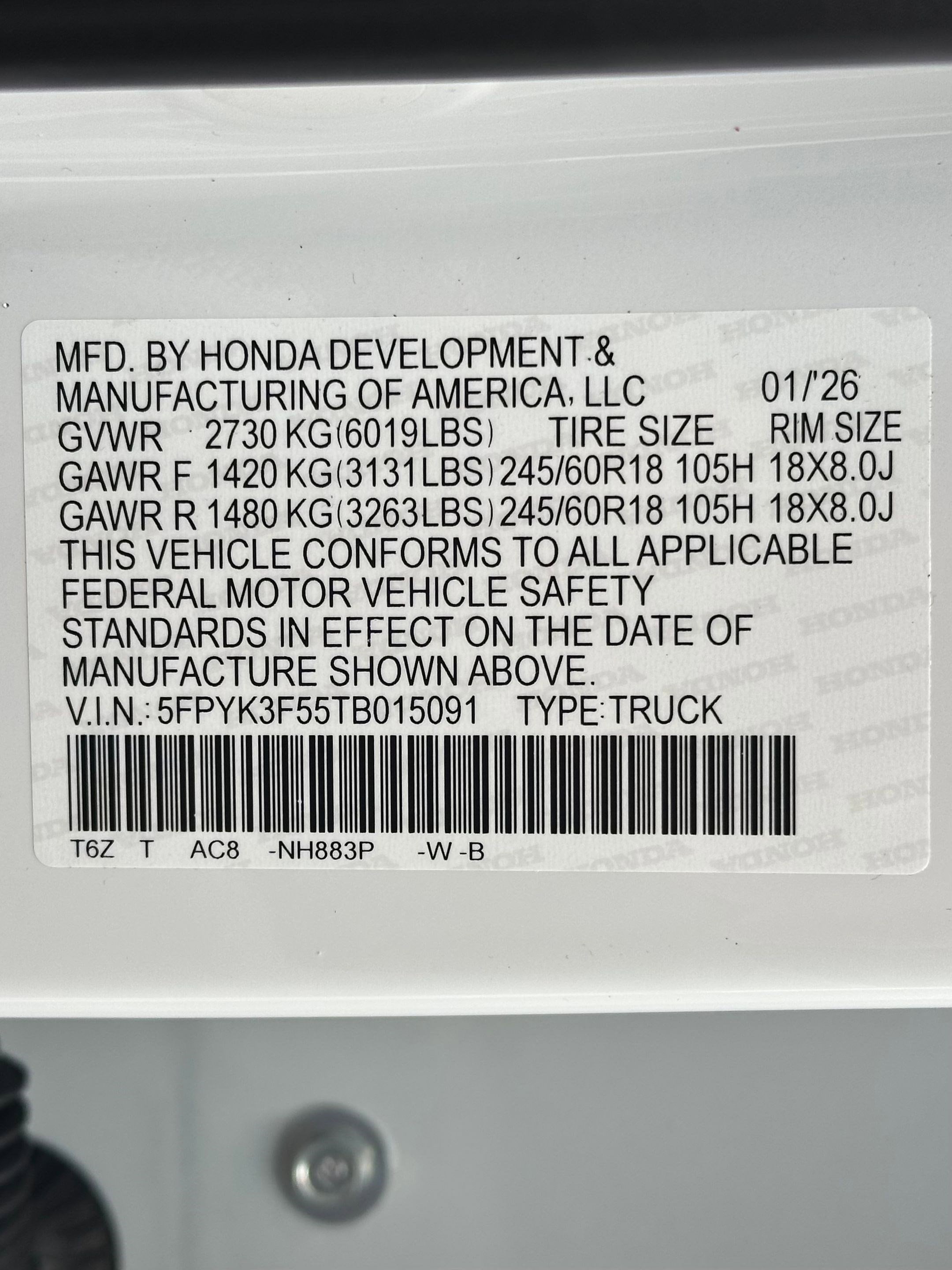 2026 Honda Ridgeline RTL - Photo 22