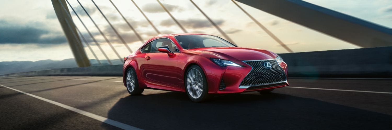 Red Lexus RC parked