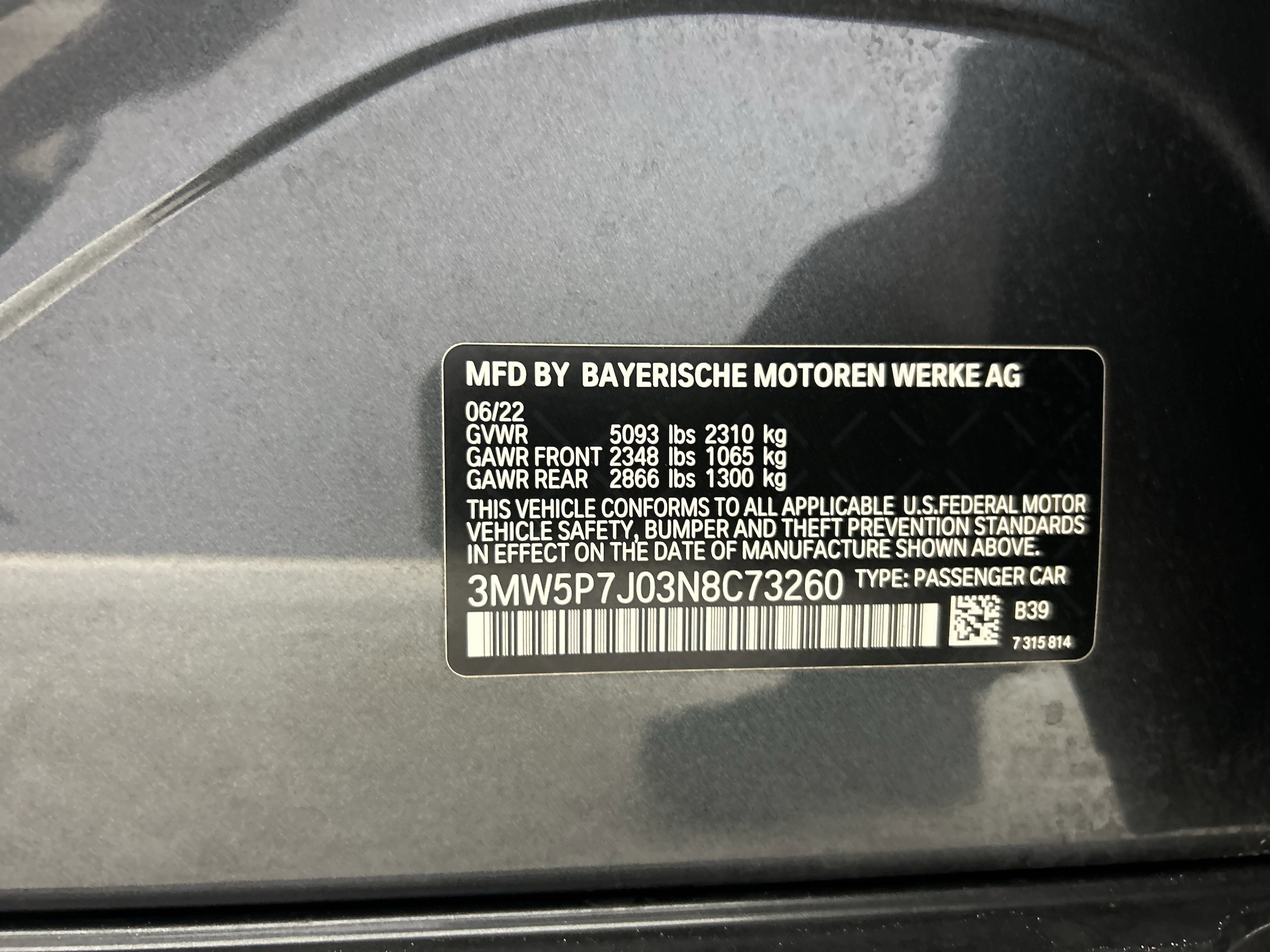 Certified 2022 BMW 3 Series 330e with VIN 3MW5P7J03N8C73260 for sale in Long Beach, CA
