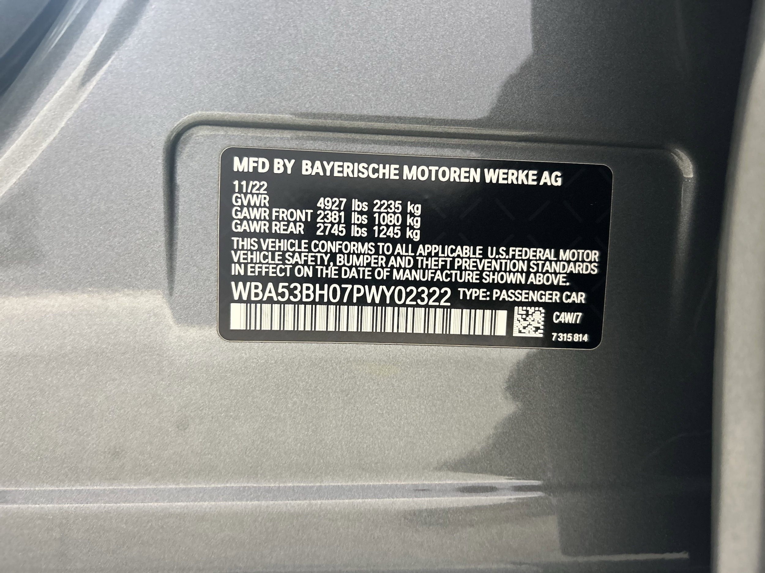 Certified 2023 BMW 5 Series 530i with VIN WBA53BH07PWY02322 for sale in Long Beach, CA