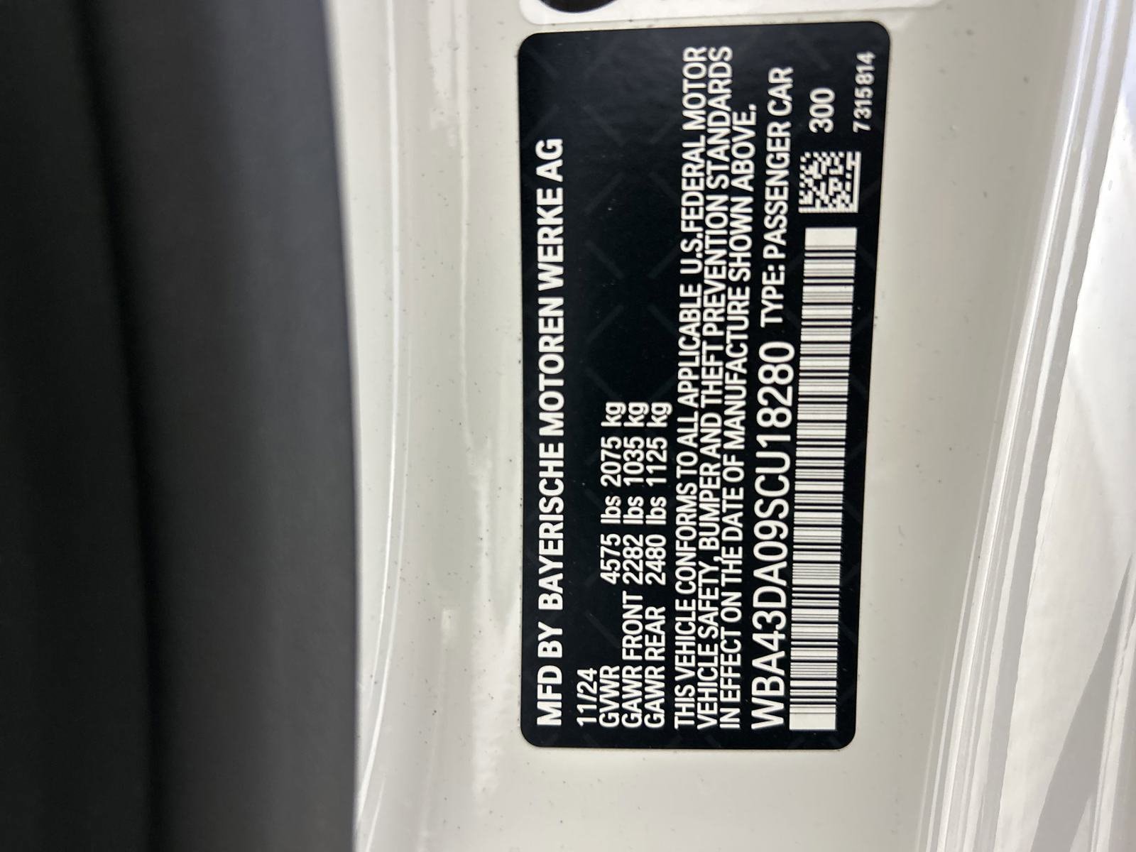 Used 2025 BMW 4 Series 430i with VIN WBA43DA09SCU18280 for sale in Long Beach, CA