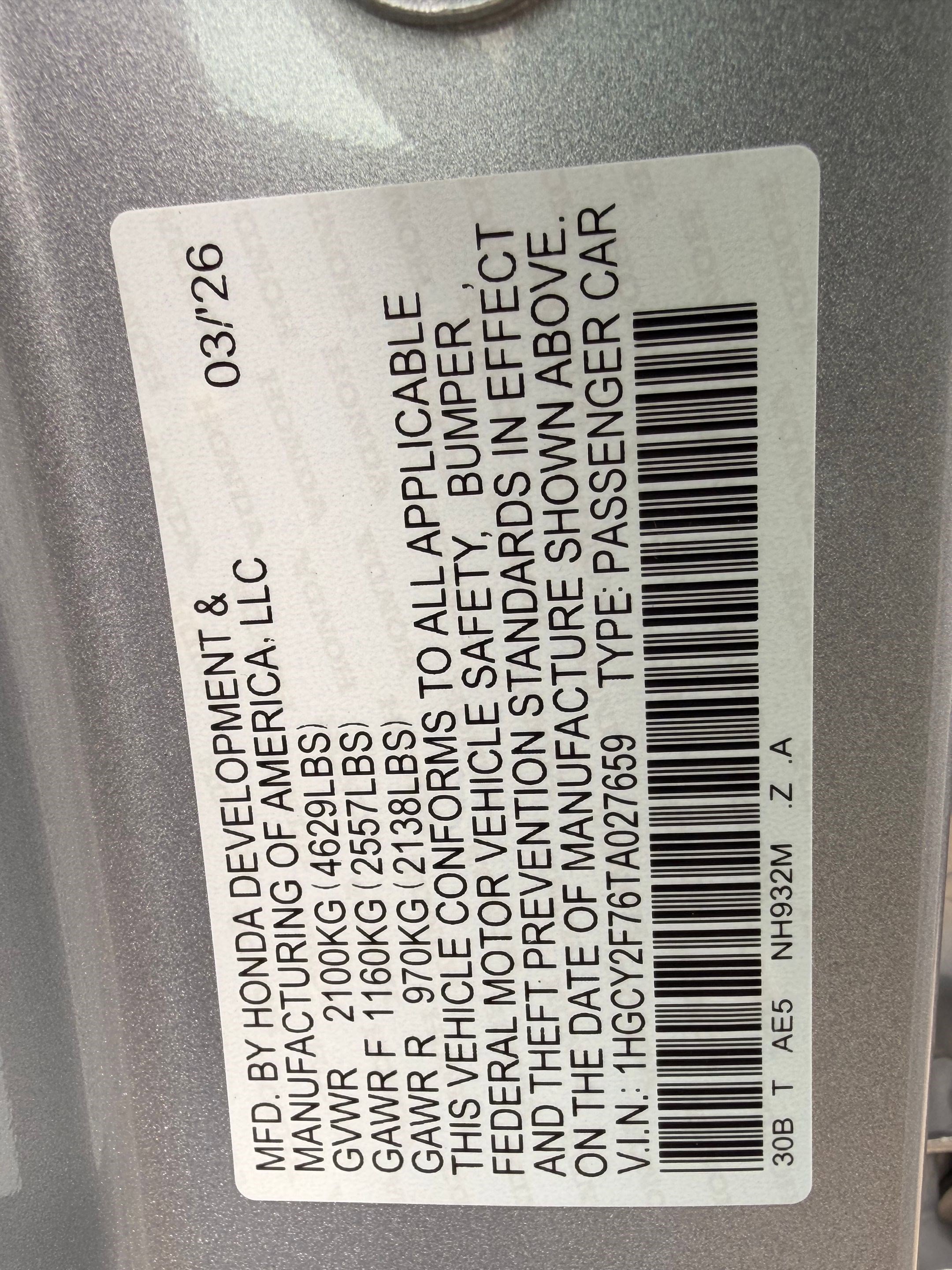 2026 Honda Accord Hybrid Sport-L - Photo 20