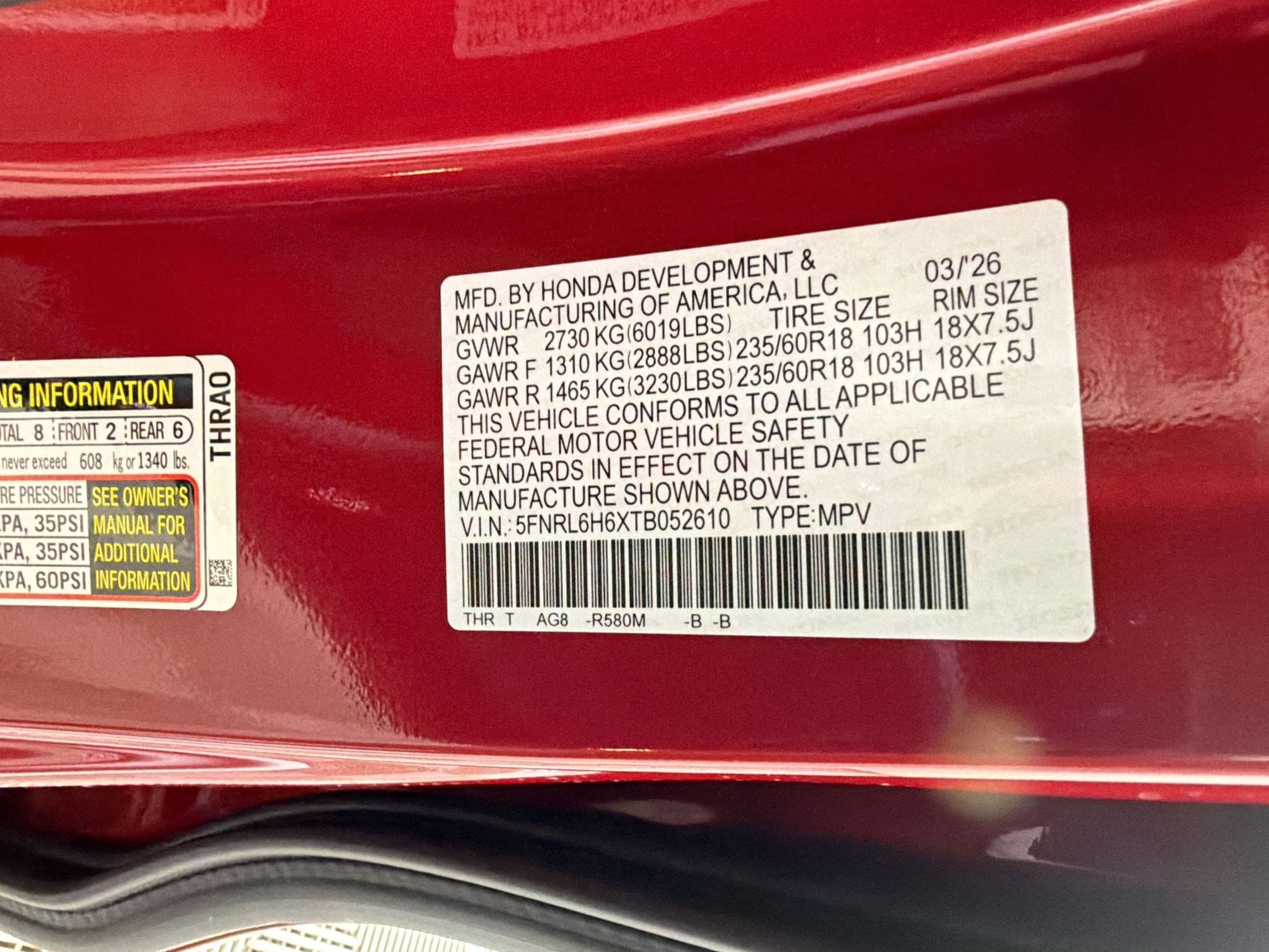 2026 Honda Odyssey EX-L - Photo 20