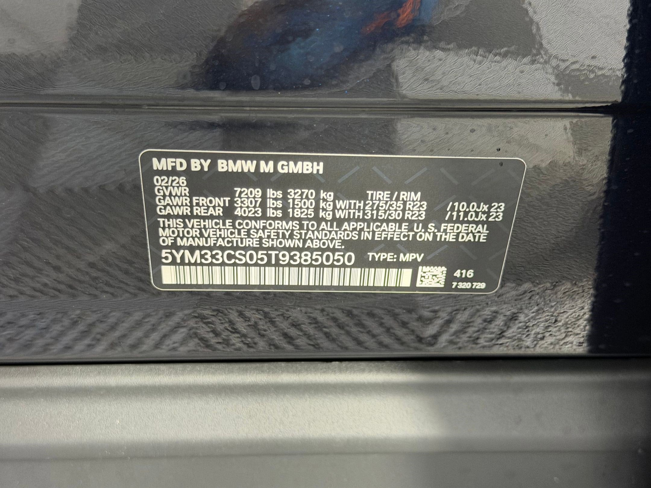 確認用⑥　26-30 New 2026 BMW XM Label For Sale in Houston TX | VIN: 5YM33CS05T9385050