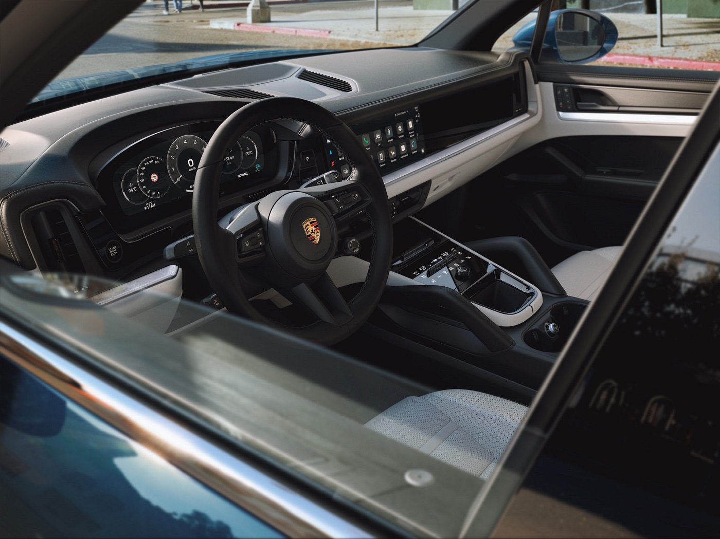 Porsche Cayenne interior Porsche Cayenne steering wheel and driver interior