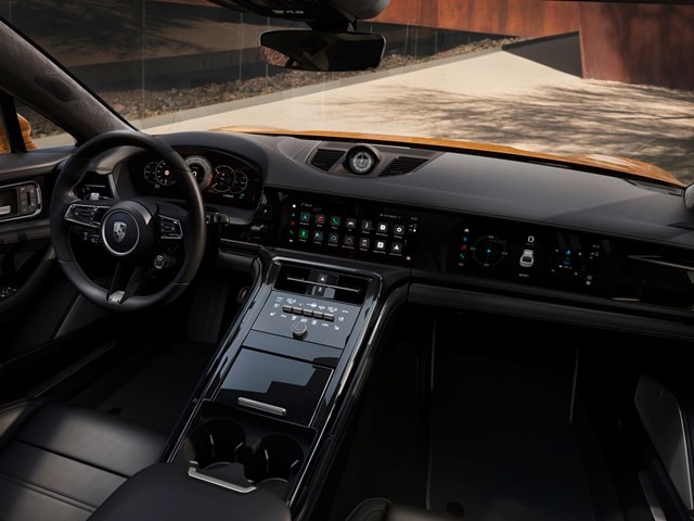Porsche Panamera E-Hybrid Interior Interior of the Porsche Panamera E-Hybrid with a large center console