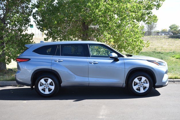 Certified 2021 Toyota Highlander LE with VIN 5TDBZRBH3MS155490 for sale in Denver, CO