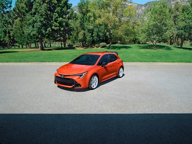 Orange Toyota Corolla Hatchback FX parked at a park