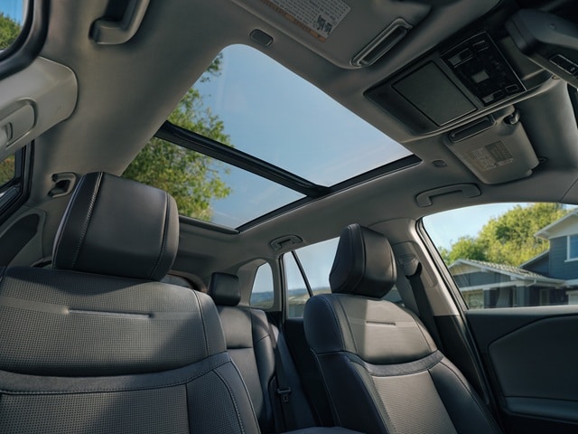 Interior sunroof of a Toyota RAV4 SUV