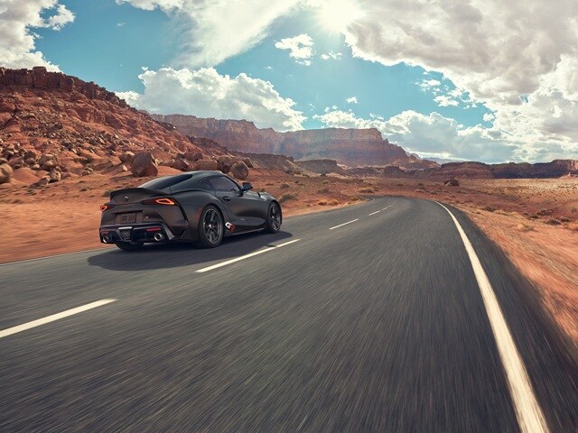 Toyota
GR Supra Final Edition driving in the
desert
