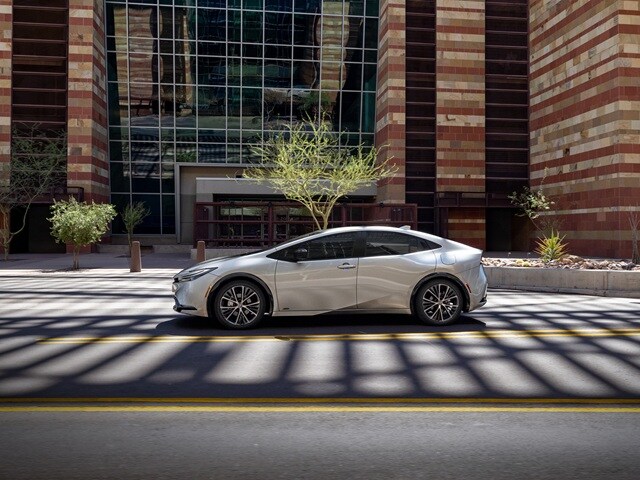 Prius XLE parked in a desert city