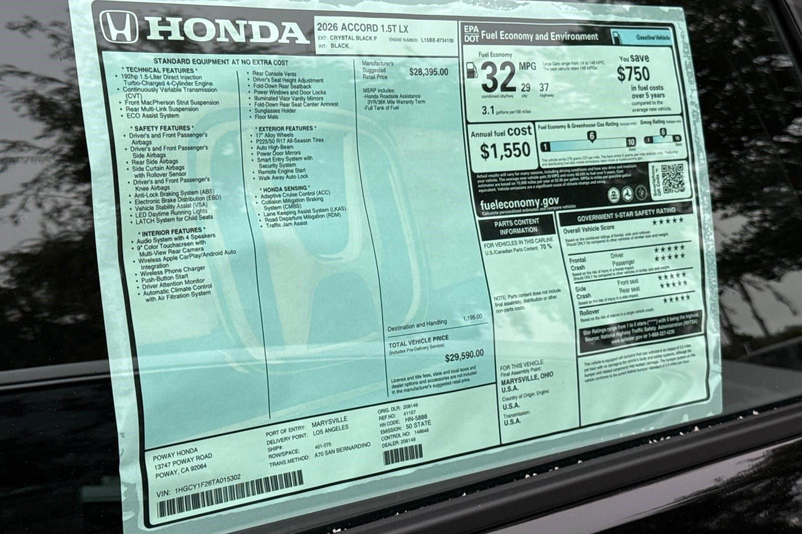 2026 Honda Accord LX - Photo 32