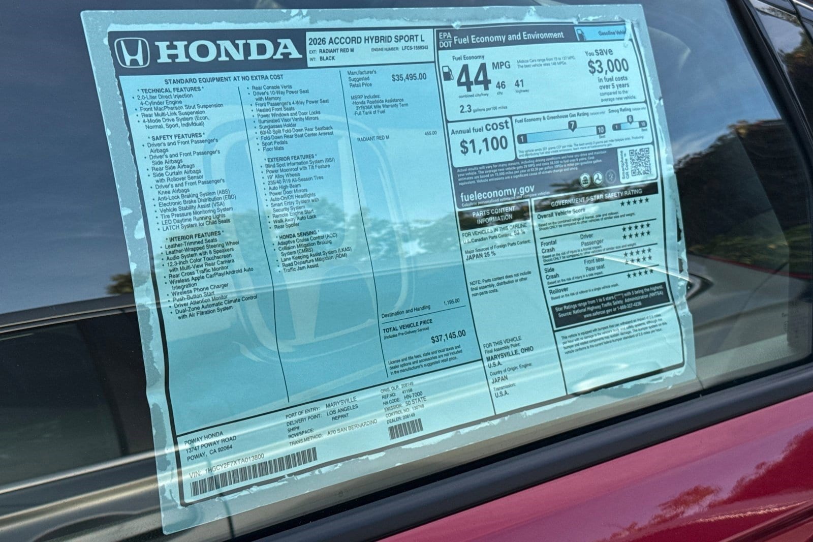 2026 Honda Accord Hybrid Sport-L - Photo 31