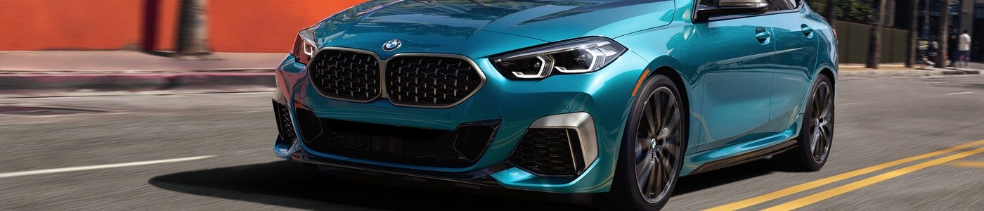 Grille of a Teal BMW 2 Series Gran Coupe