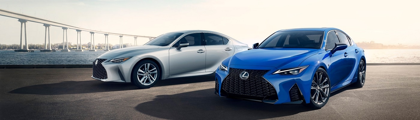 Lexus Sedans parked by the water