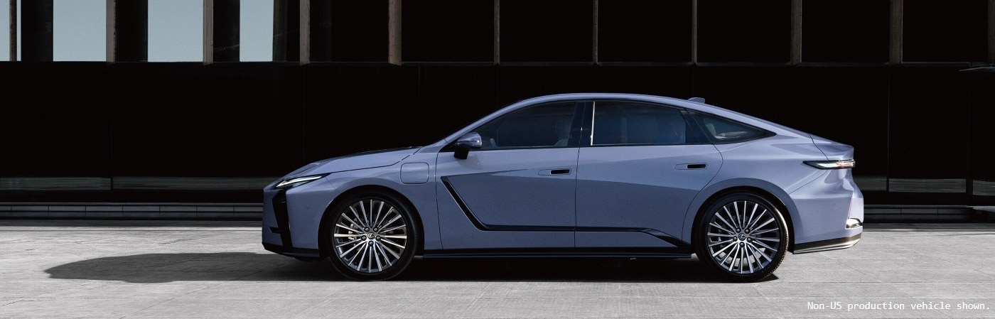 Blue Lexus ES parked