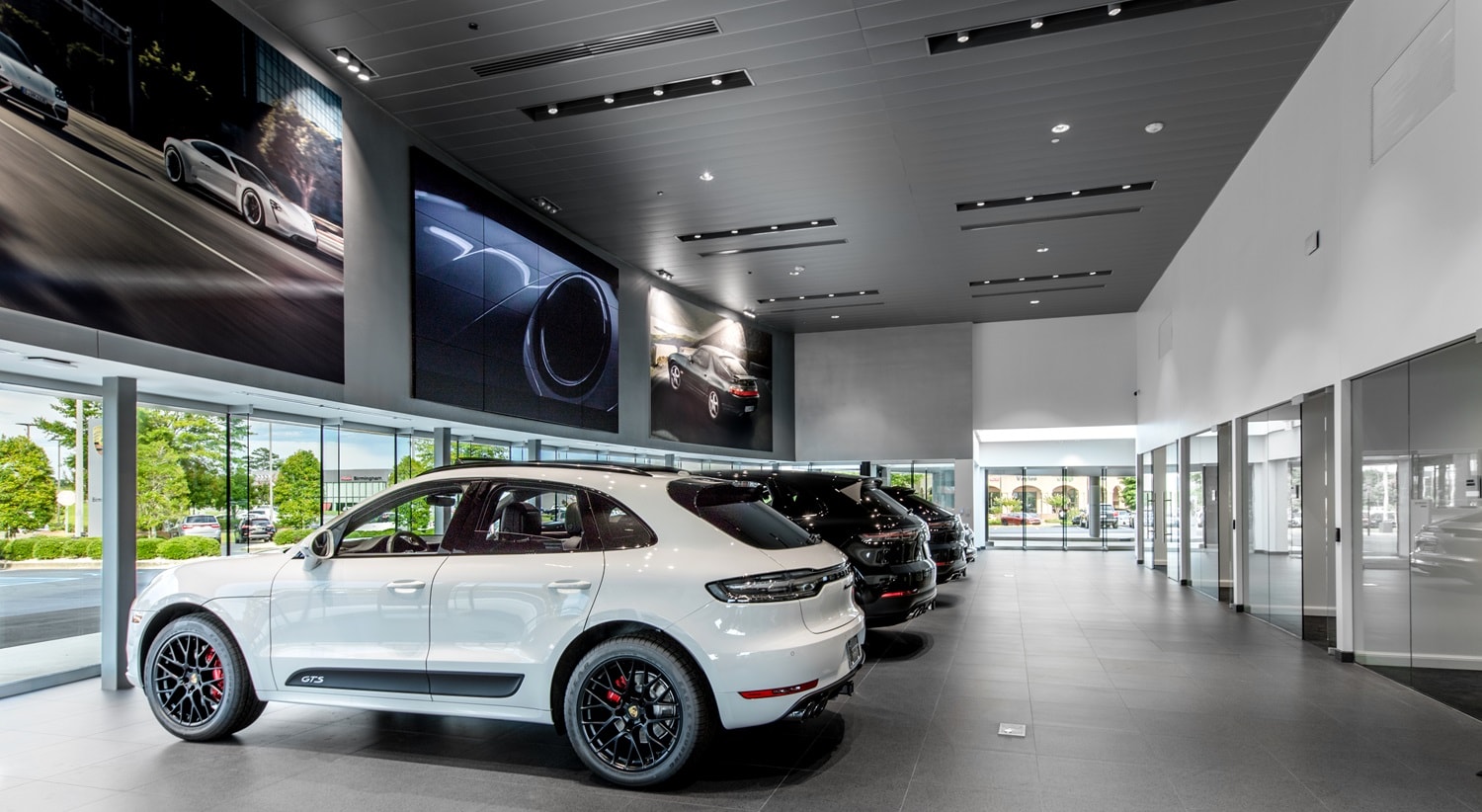 Porsche Birmingham Showroom Interior Porsche Birmingham showroom interior with Porsche SUVs lined up