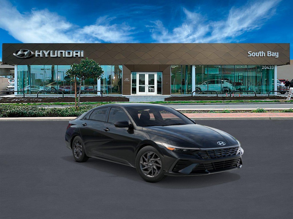 New 2026 Hyundai Elantra Hybrid Blue Sedan