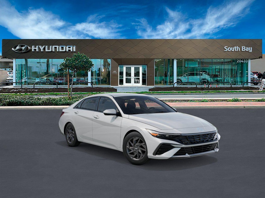 New 2026 Hyundai Elantra Hybrid Blue Sedan
