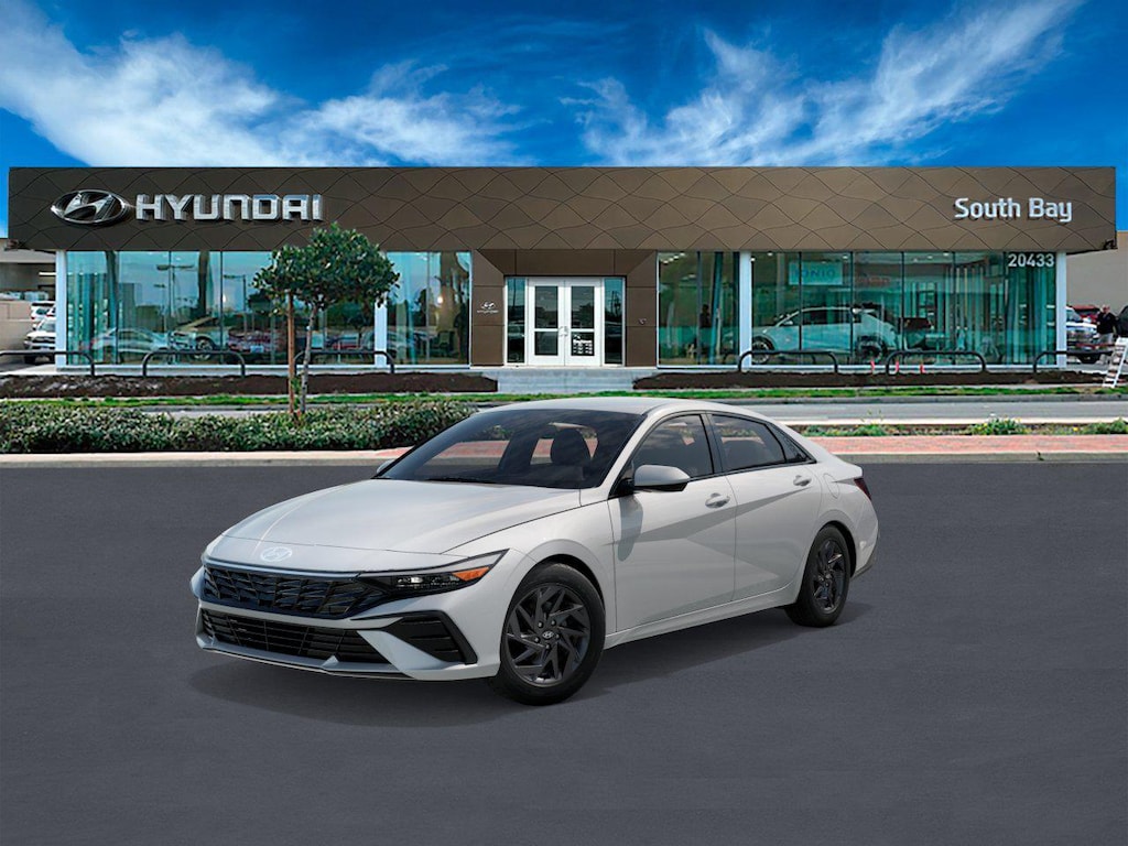 New 2026 Hyundai Elantra Hybrid Blue Sedan