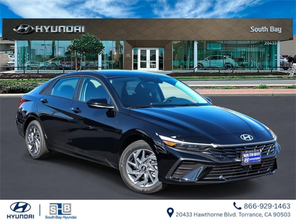 New 2026 Hyundai Elantra Hybrid Blue Sedan