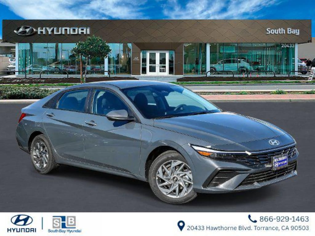 New 2026 Hyundai Elantra Hybrid Blue Sedan