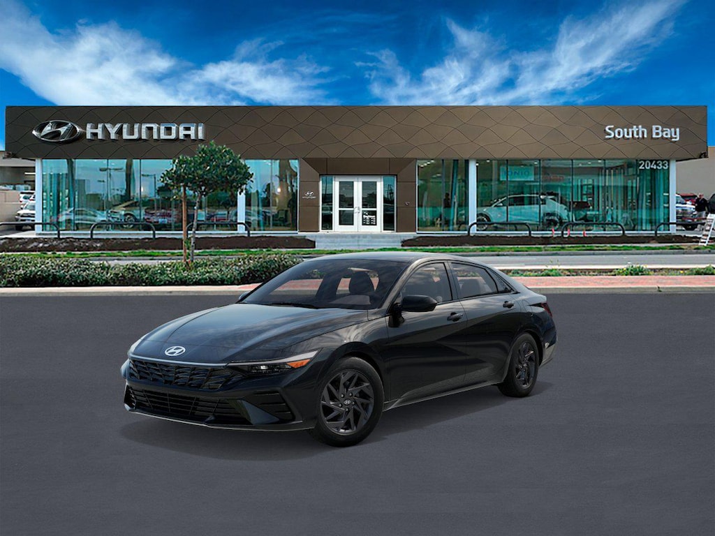 New 2026 Hyundai Elantra Hybrid Blue Sedan