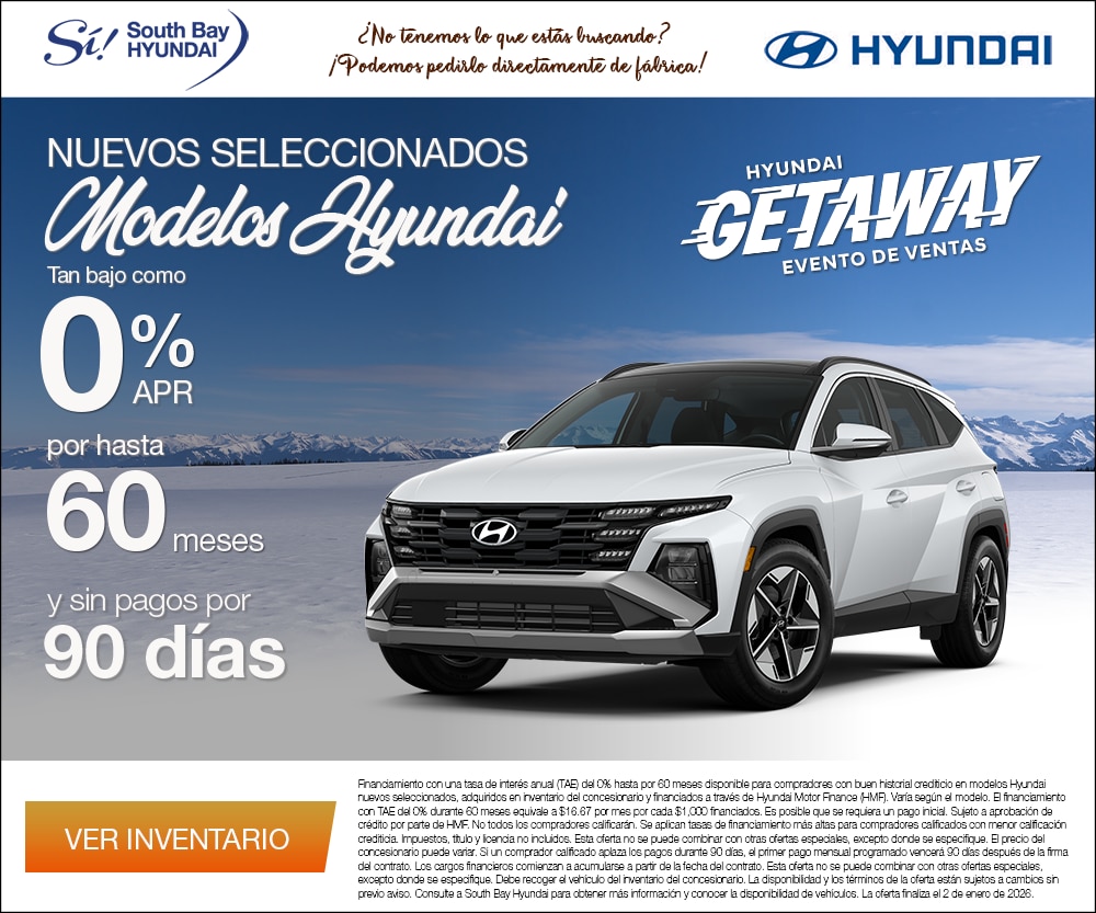 SBH_RTG_300x250_Spanish-2025-12-APR.png Ofertas en Hyundai modelos nuevos. Equipo SÃ en South Bay Hyundai. Hablamos tu idioma