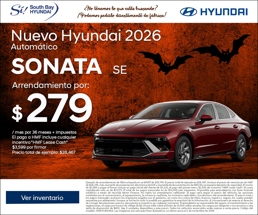 Ofertas en Hyundai Sonata. Equipo Sí en South Bay Hyundai. Hablamos tu idioma