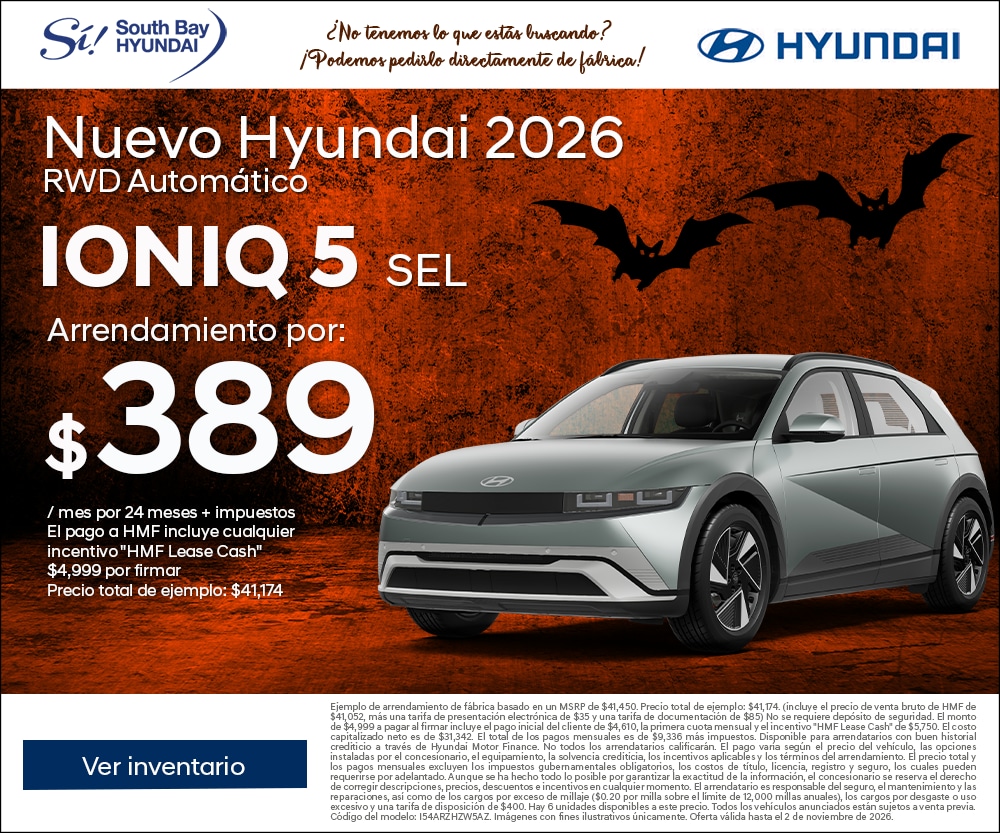 Ofertas en Hyundai Ioniq 5. Equipo Sí en South Bay Hyundai. Hablamos tu idioma
