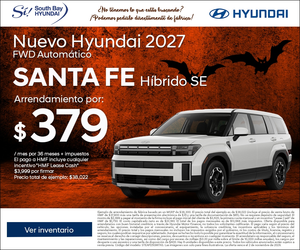 Ofertas en Hyundai Santa Fe. Equipo Sí en South Bay Hyundai. Hablamos tu idioma