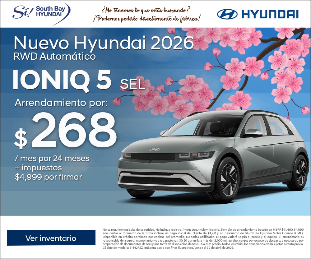 Ofertas en Hyundai Ioniq 5. Equipo Sí en South Bay Hyundai. Hablamos tu idioma
