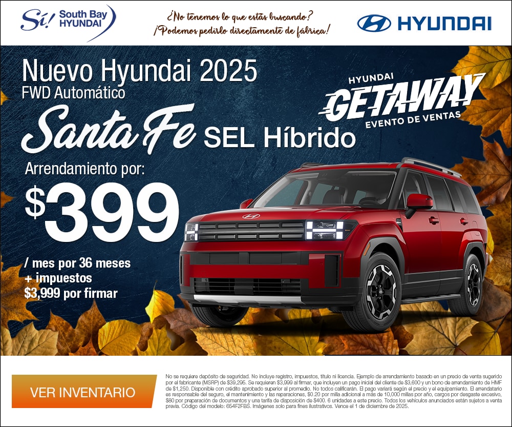 Ofertas en Hyundai Santa Fe. Equipo Sí en South Bay Hyundai. Hablamos tu idioma