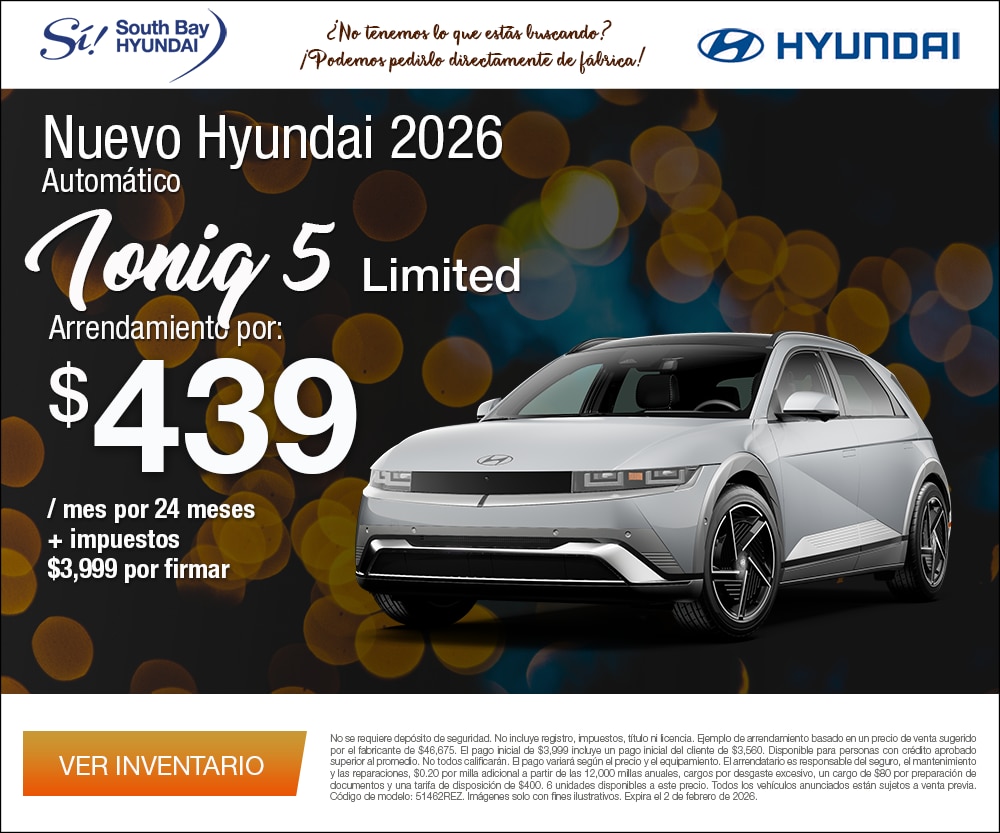 Ofertas en Hyundai Ioniq 5. Equipo Sí en South Bay Hyundai. Hablamos tu idioma