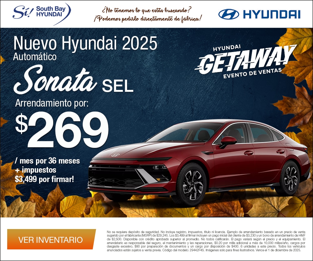 SBH_RTG_300x250_Spanish-2025-11-Sonata.png Ofertas en Hyundai Elantra. Equipo Sí en South Bay Hyundai. Hablamos tu idioma