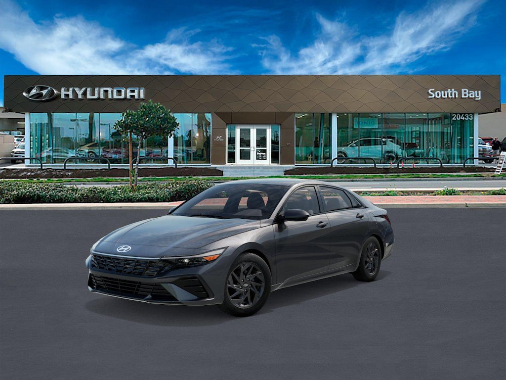 New 2026 Hyundai Elantra Hybrid Blue Sedan