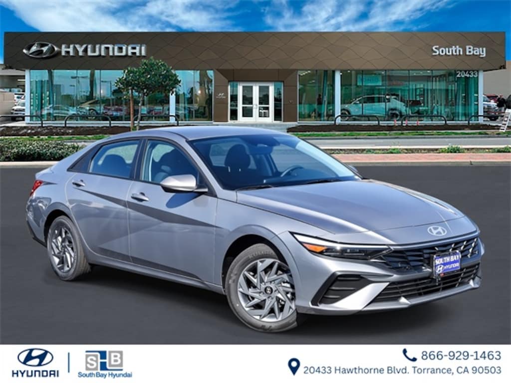 New 2026 Hyundai Elantra Hybrid Blue Sedan