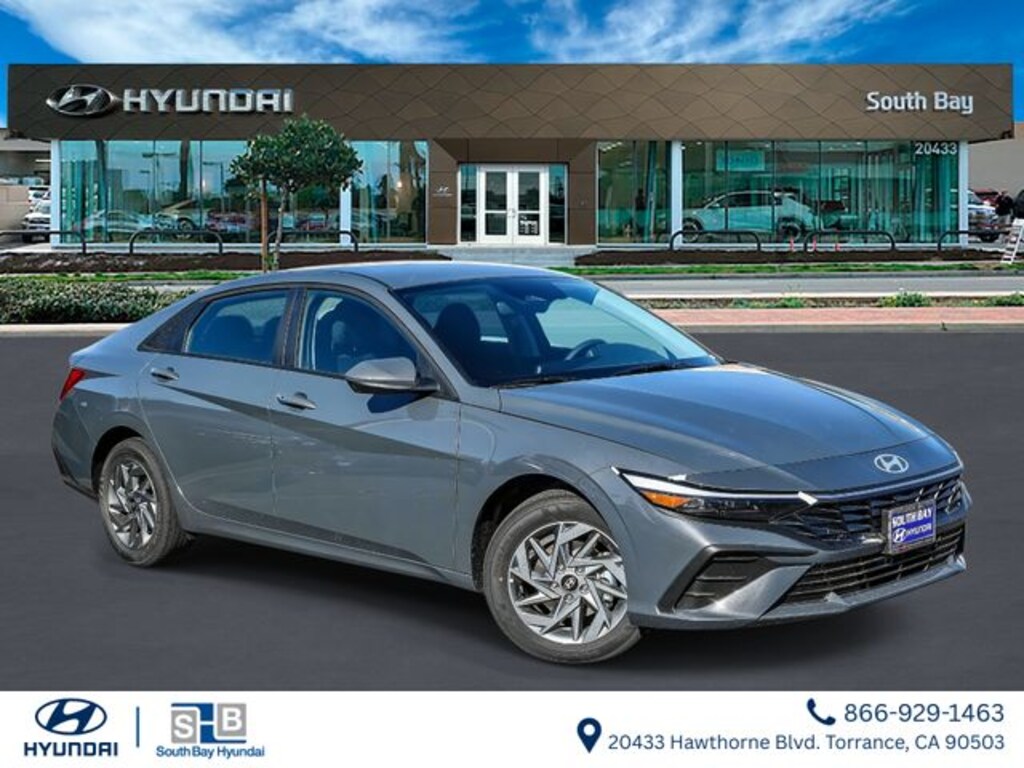 New 2026 Hyundai Elantra Hybrid Blue Sedan