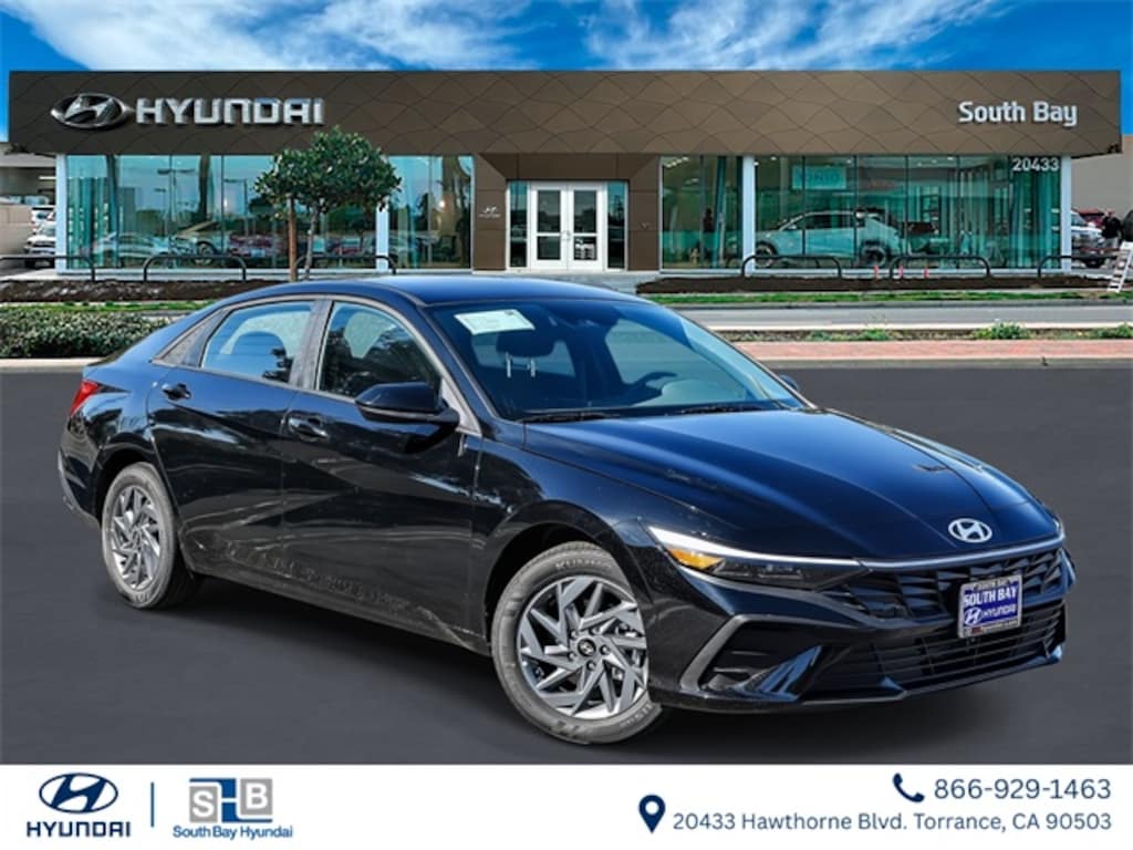 New 2026 Hyundai Elantra Hybrid Blue Sedan