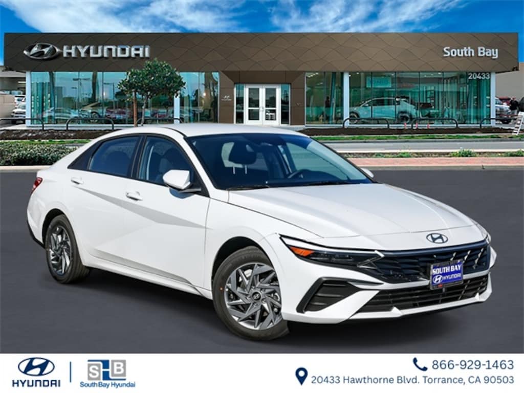 New 2026 Hyundai Elantra Hybrid Blue Sedan