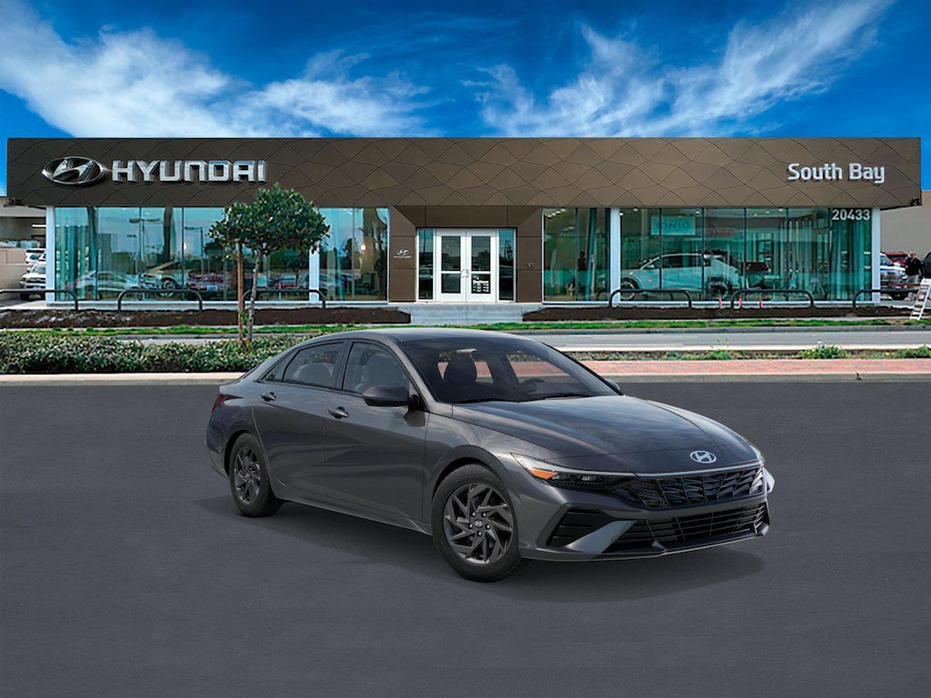 New 2026 Hyundai Elantra Hybrid Blue Sedan