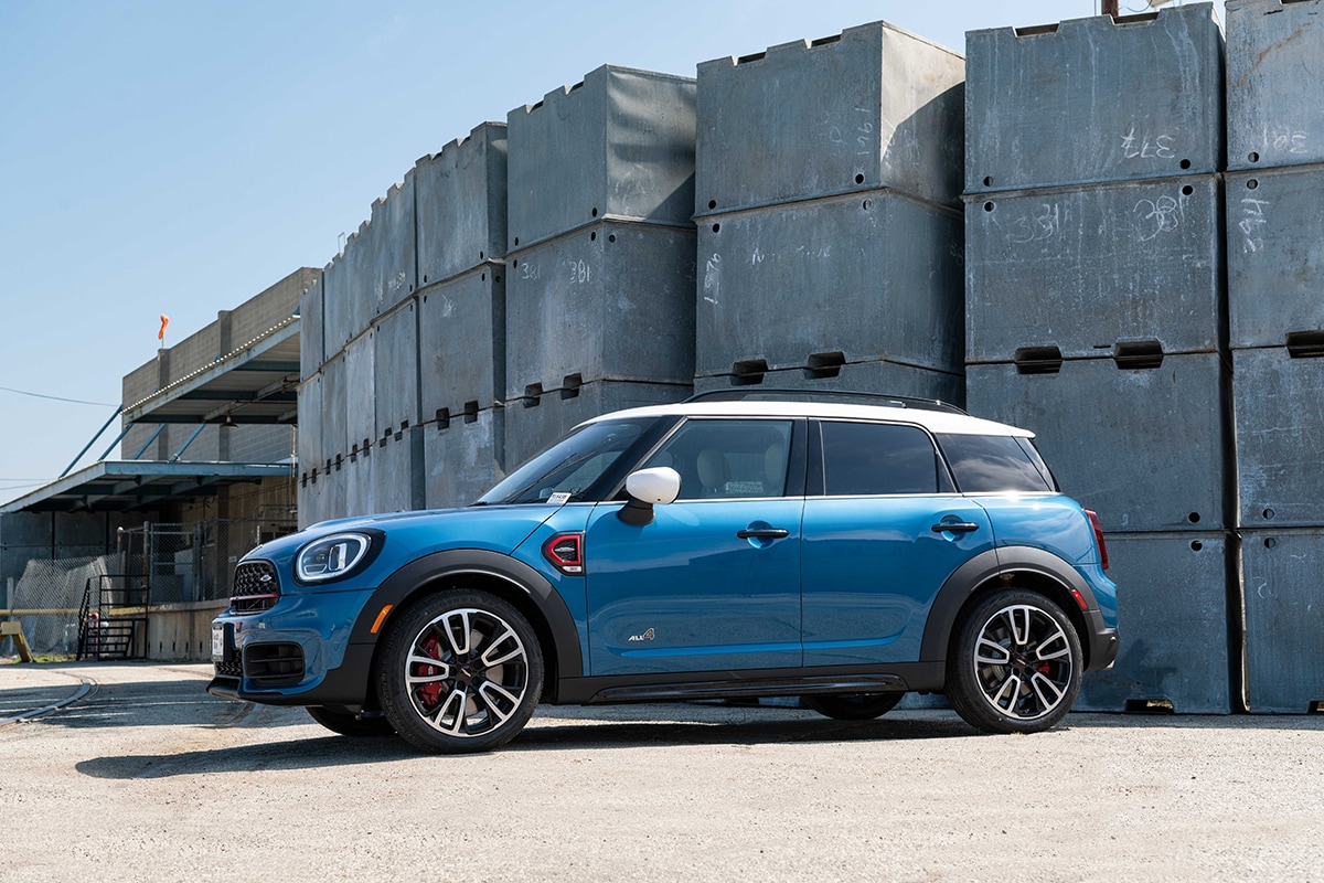 MINI Motoring Protection Programs at South Bay MINI 2021 MINI Countryman John Cooper Works parked in an industrial work site.
