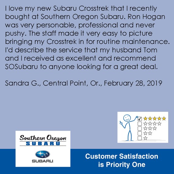 Southern Oregon Subaru Customer Testimonials