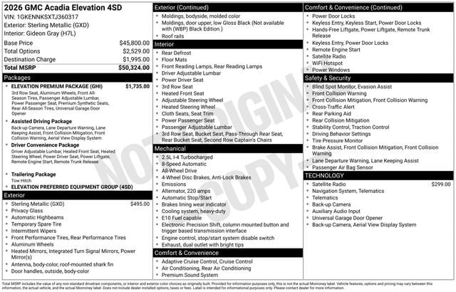 2026 GMC Acadia Elevation - Photo 83