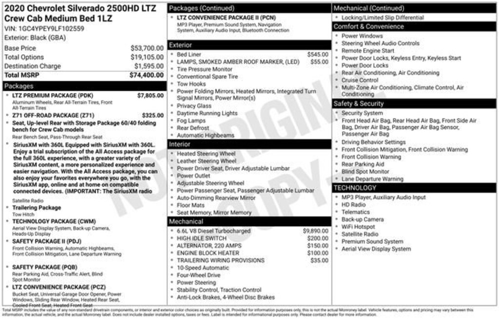 Used 2020 Chevrolet Silverado 2500 HD LTZ Truck Crew Cab