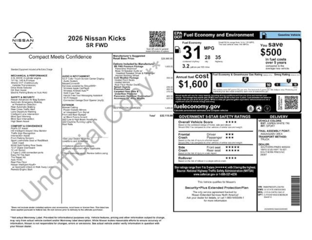 New 2026 Nissan Kicks SR SUV