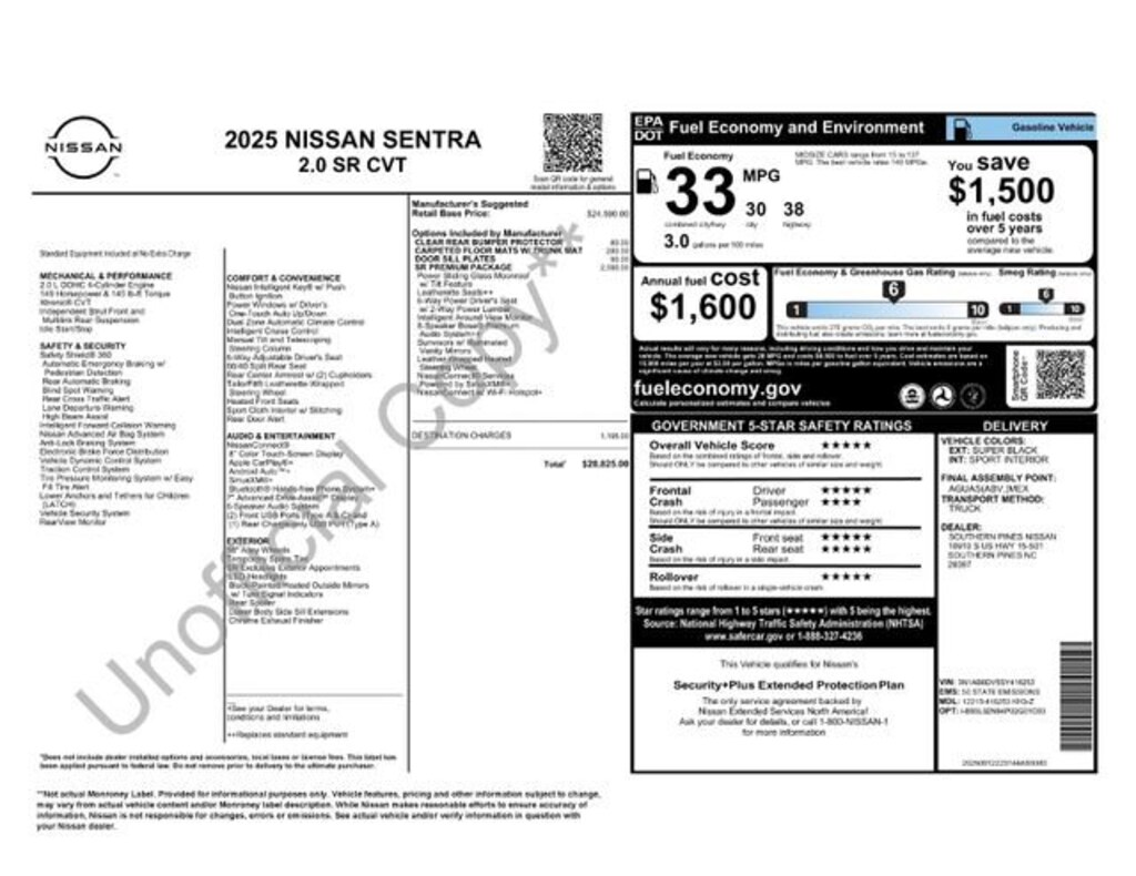 New 2025 Nissan Sentra SR Sedan