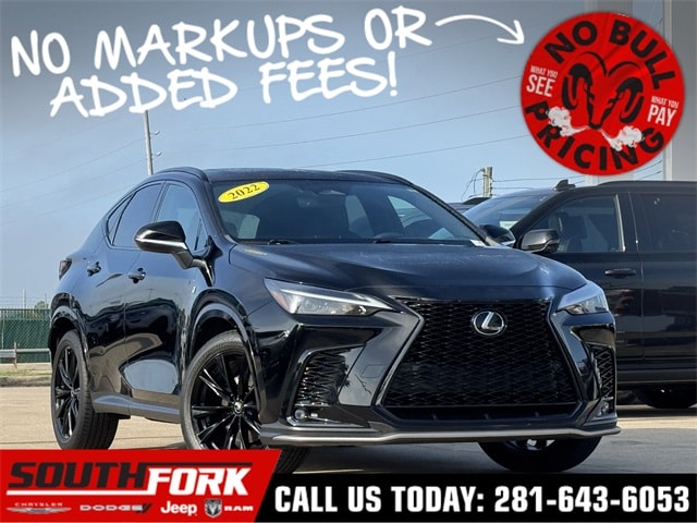 Used 2022 Lexus NX 350 with VIN 2T2KGCEZXNC011156 for sale in Manvel, TX