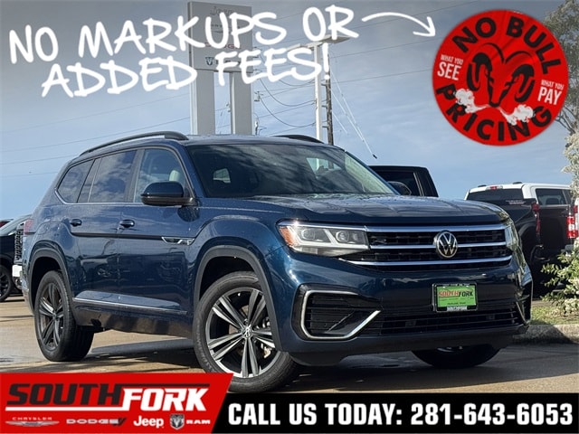 Used 2021 Volkswagen Atlas SE w/Tech R-Line with VIN 1V2NR2CA7MC607222 for sale in Manvel, TX